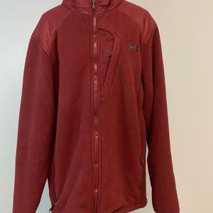 Under Armor fleece mens jacket XL wine